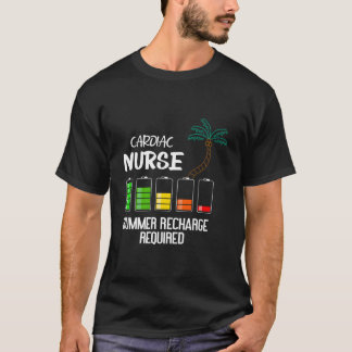 Camiseta Enfermera Cardíaca Recarga de Vacaciones de Verano