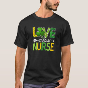 Camiseta Enfermera cardiaca St Patricks Day Love Stethoscop