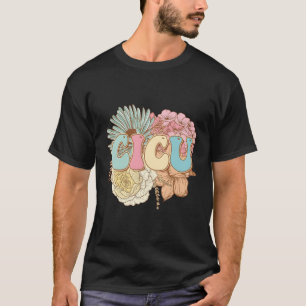 Camiseta Enfermera Cicu Cardiac Icu Equipo Floral Pediátric