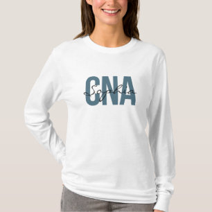 Camiseta Enfermera CNA Tipografía Negrita Nombre Personaliz