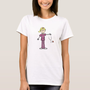 Camiseta Enfermera con figura de palo rubio