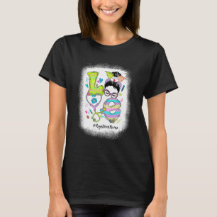 Camiseta Enfermera con registro de amor Messy Bun Stethosco