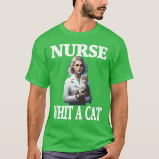 Camiseta Enfermera con un gato lindo diseño de gatoNiño de 