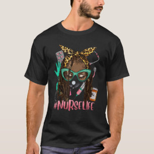 Camiseta Enfermera con vida desordenada Bun Afro Auxiliar M