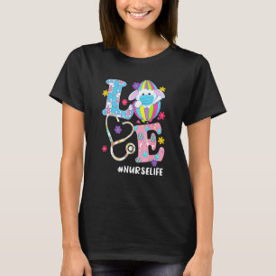 Camiseta Enfermera Conejo Vida Enfermería Estetoscopio Bata