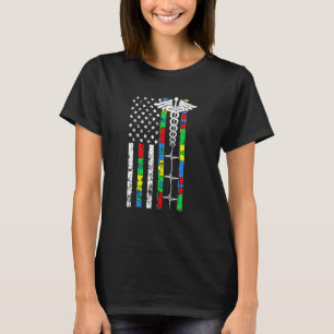 Camiseta Enfermera Cool Registrada Rn Bandera Americana Con