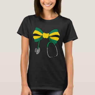 Camiseta Enfermera Coqueta Jamaicana Lazo Bandera De Jamaic