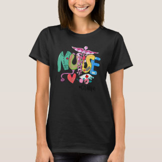 Camiseta Enfermera Corazón Estetoscopio Cna Vida Enfermera