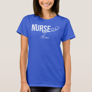 Camiseta Enfermera Corazón Estetoscopio Minimalista Vida Sa