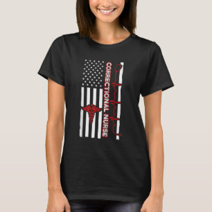Camiseta Enfermera correccional Enfermería de la bandera d