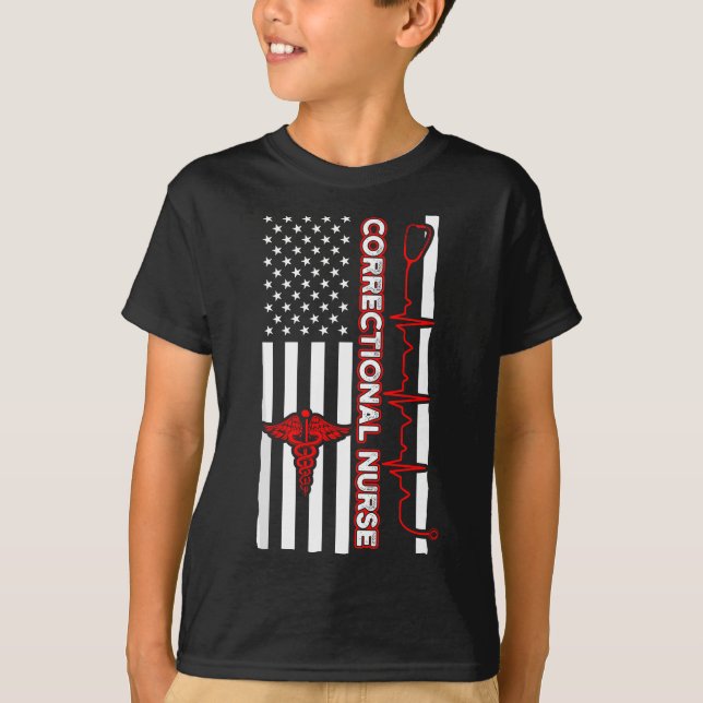 Camiseta Enfermera correccional Enfermería de la bandera de (Anverso)