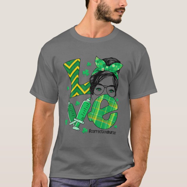 Camiseta Enfermera correccional Patrick's Day Love Nurse Li (Anverso)