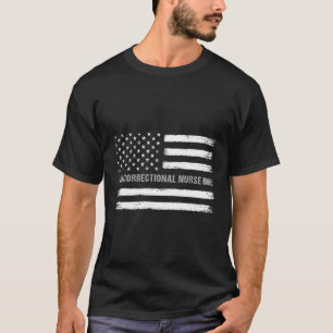 Camiseta Enfermera correccional Usa Bandera Estadounidense 