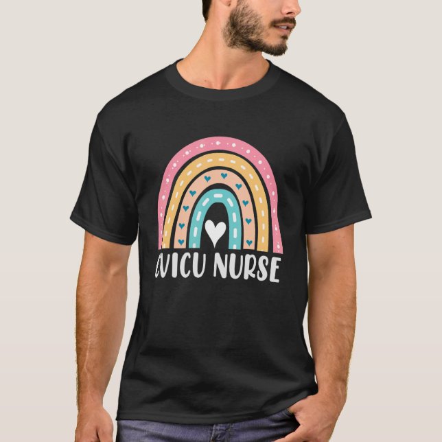 Camiseta Enfermera Cute Rainbow Intensivo cardiovascular (Anverso)