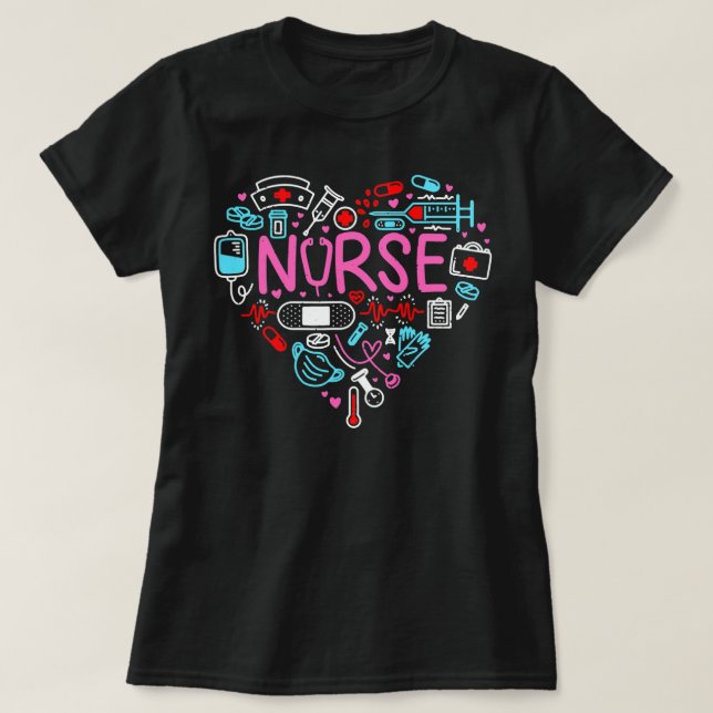 Camiseta Enfermera de Amor Enfermera Cute Enfermera de Urge (Diseño del anverso)