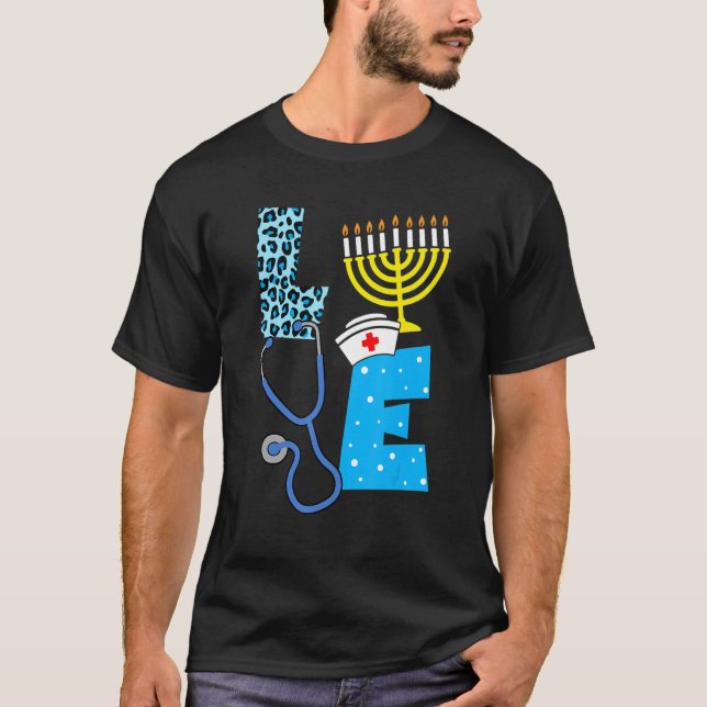 Camiseta Enfermera de amor Enfermeras judías de Hanukkah Ch (Anverso)