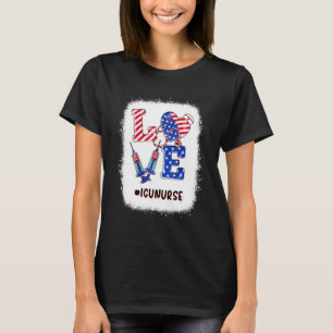 Camiseta Enfermera De Amor Icu 4 De Julio Enfermeras Mujere