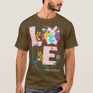 Camiseta Enfermera de amor Pascua Bunny Huevos Stethoscope