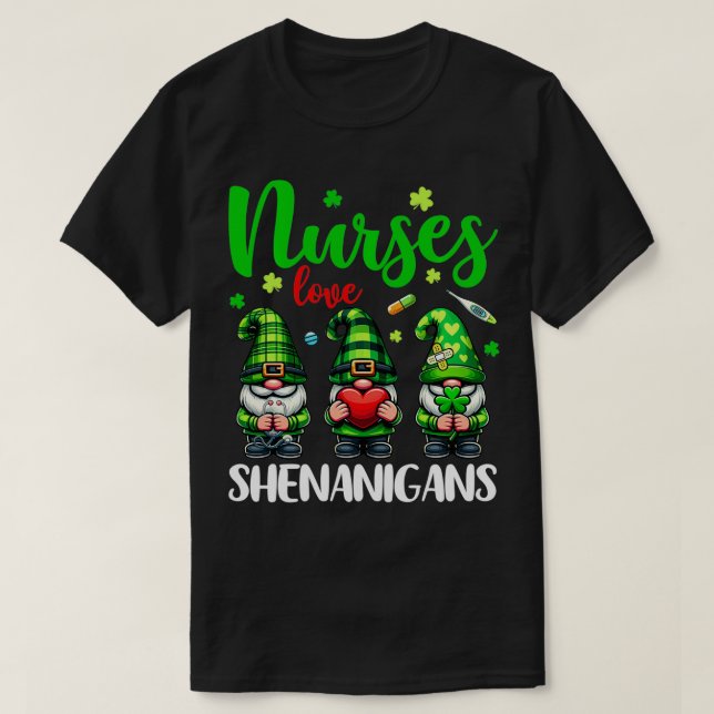 Camiseta Enfermera de amor Shenanigans Cute Gnomes Enfermer (Diseño del anverso)