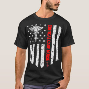 Camiseta Enfermera de atención crítica Bandera estadouniden