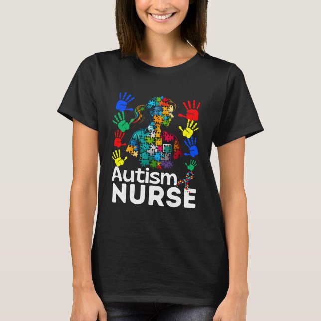 Camiseta Enfermera de autismo que navega por el autismo des (Anverso)