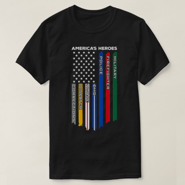 Camiseta Enfermera de bomberos militares de la policía de p (Diseño del anverso)