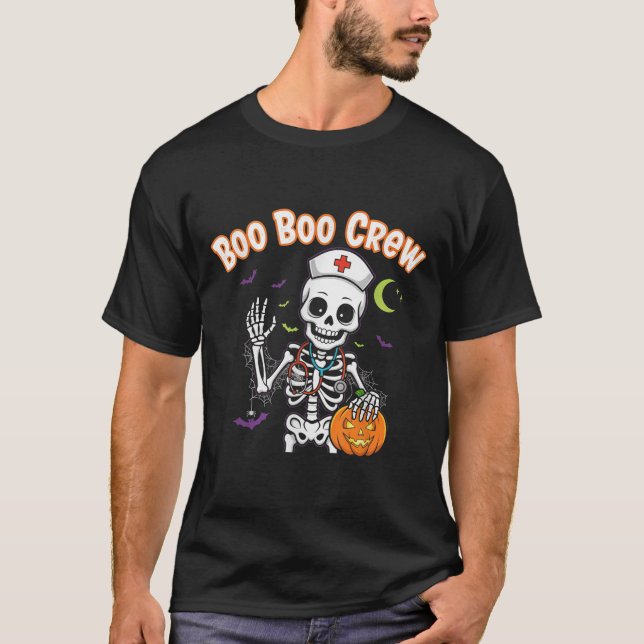 Camiseta Enfermera de Boo Boo de Halloween divertida enferm (Anverso)
