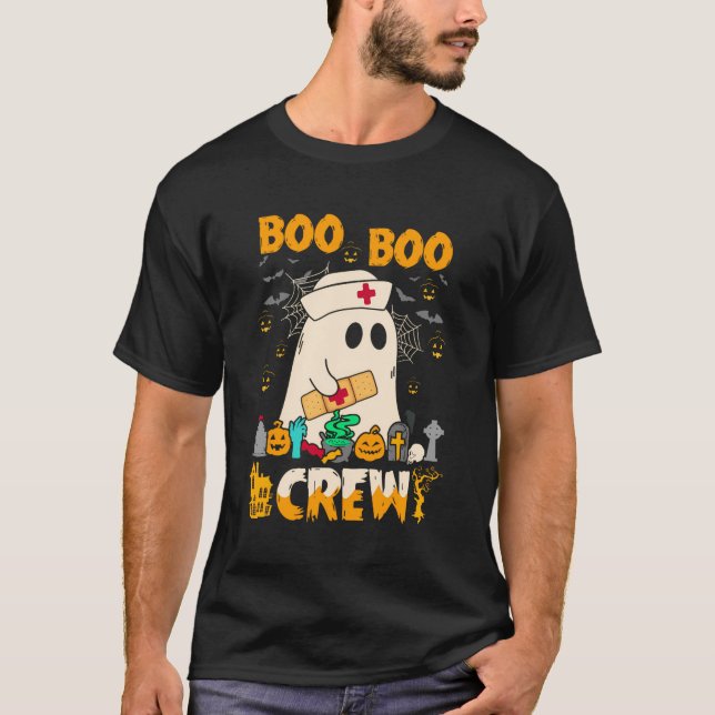 Camiseta Enfermera de Boo Boo de Halloween Enfermera divert (Anverso)