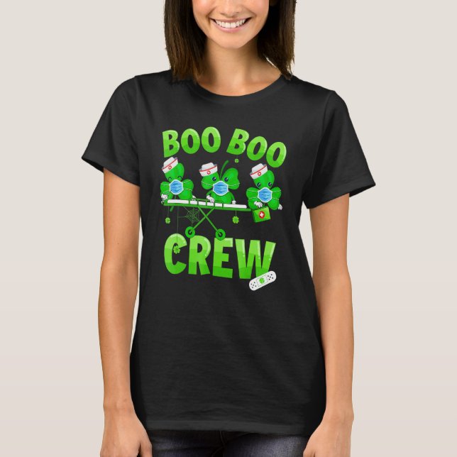 Camiseta Enfermera de Boo Boo de St Patrick S Day Shamrock  (Anverso)