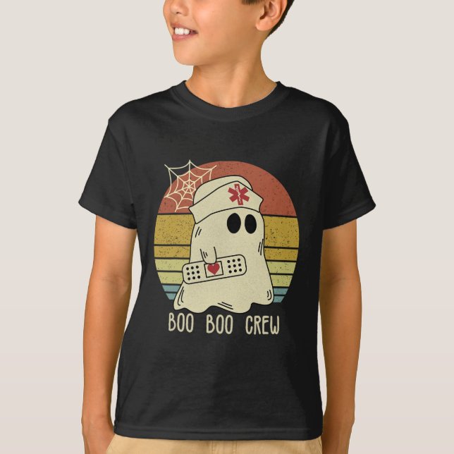 Camiseta Enfermera De Boo Boo Enfermera De Halloween Para M (Anverso)