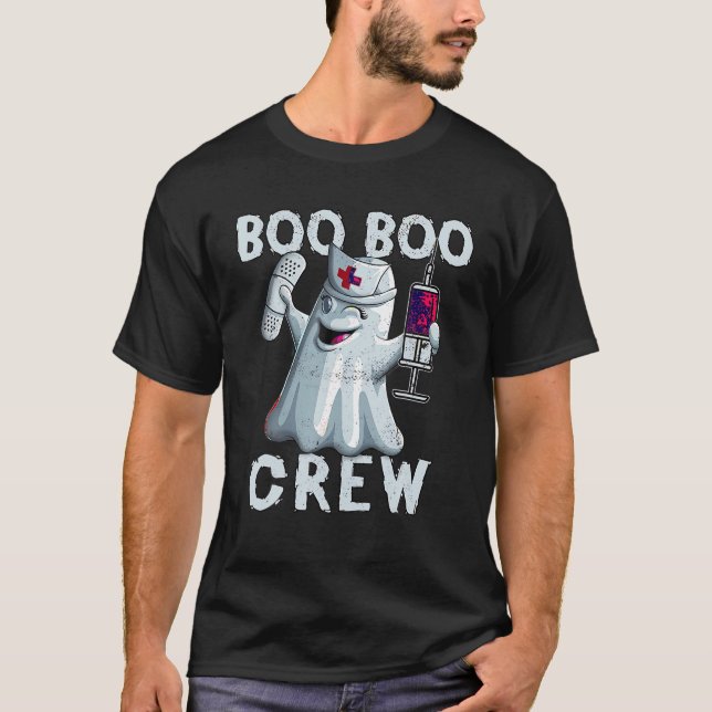 Camiseta Enfermera De Boo Boo Enfermera De Halloween Para M (Anverso)