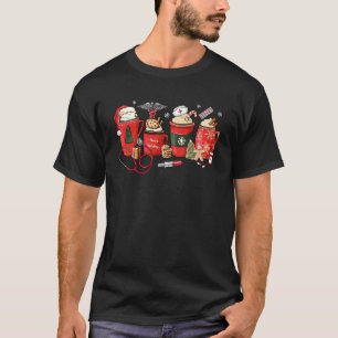 Camiseta Enfermera de café Latte RN Stethoscope Navidades N