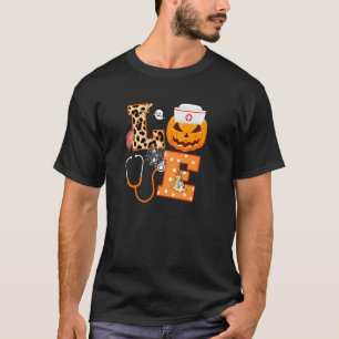 Camiseta Enfermera de calabaza Enfermería de amor Stethesco