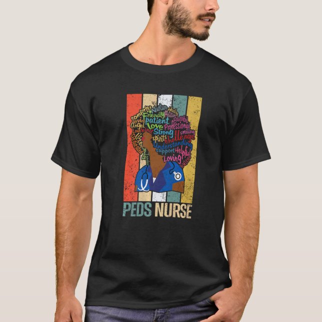 Camiseta Enfermera De Camas Negras Para La Melanin Nu Afroa (Anverso)