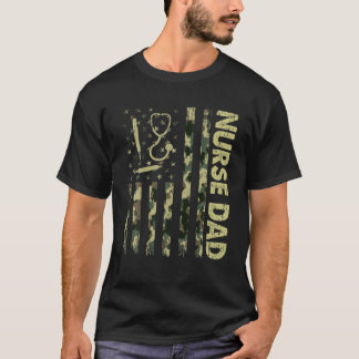 Camiseta Enfermera de camuflaje con bandera de Estados Unid