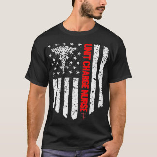 Camiseta Enfermera de carga unitaria Bandera estadounidense