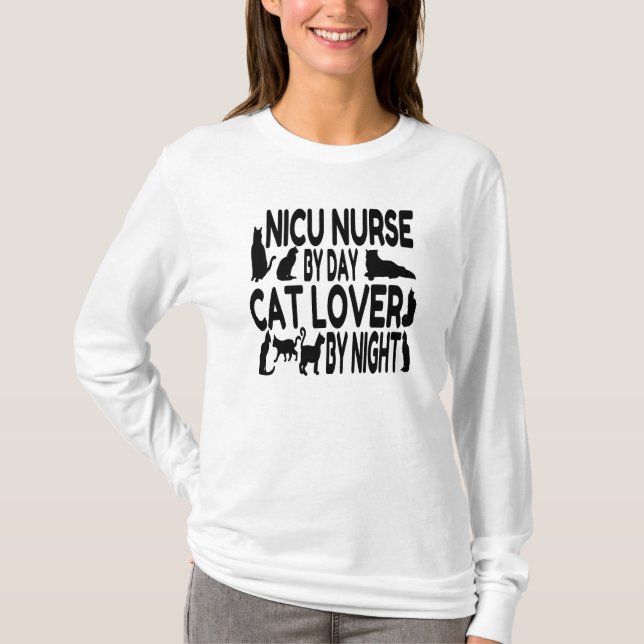 Camiseta Enfermera de Cat Lover NICU (Anverso)
