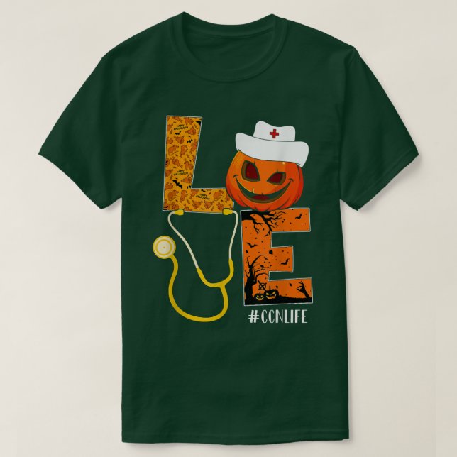 Camiseta Enfermera de CCN Amor Enfermera Vida Halloween Cal (Diseño del anverso)