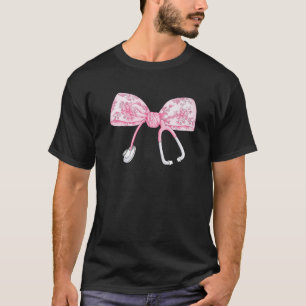 Camiseta Enfermera de Coquette rosa Stethoscope Bow Enferme