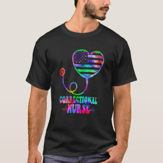 Camiseta Enfermera de correcciones de Tie Dye Línea delgada