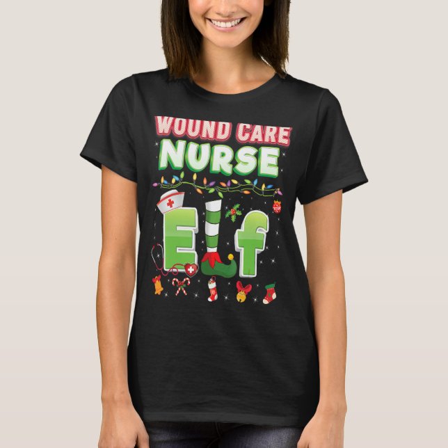 Camiseta Enfermera de cuidado de herida Navidades elfo sudo (Anverso)