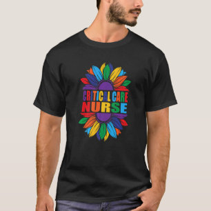 Camiseta Enfermera de Cuidados Críticos Girasol Arcoíris Lg