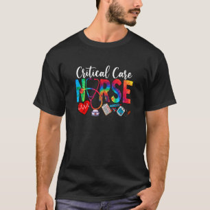 Camiseta Enfermera de cuidados críticos tie Dye Love Heart