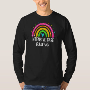 Camiseta Enfermera De Cuidados Intensivos Arcoiris Imprimir