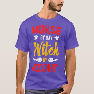 Camiseta Enfermera de día bruja de noche divertida Hallowee