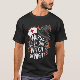 Camiseta Enfermera de día Bruja de noche Enfermera divertid