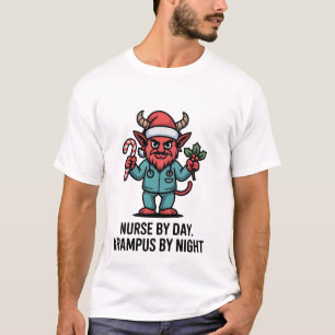 Camiseta Enfermera de día, Krampus de noche, Enfermera
