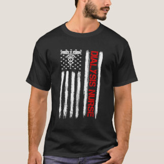 Camiseta Enfermera de diálisis Bandera estadounidense Patri