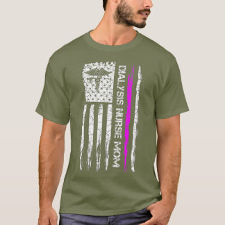 Camiseta Enfermera de diálisis con bandera estadounidense d