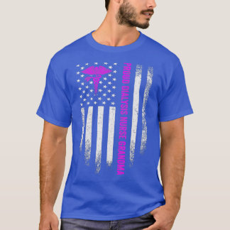 Camiseta Enfermera de diálisis con bandera estadounidense d